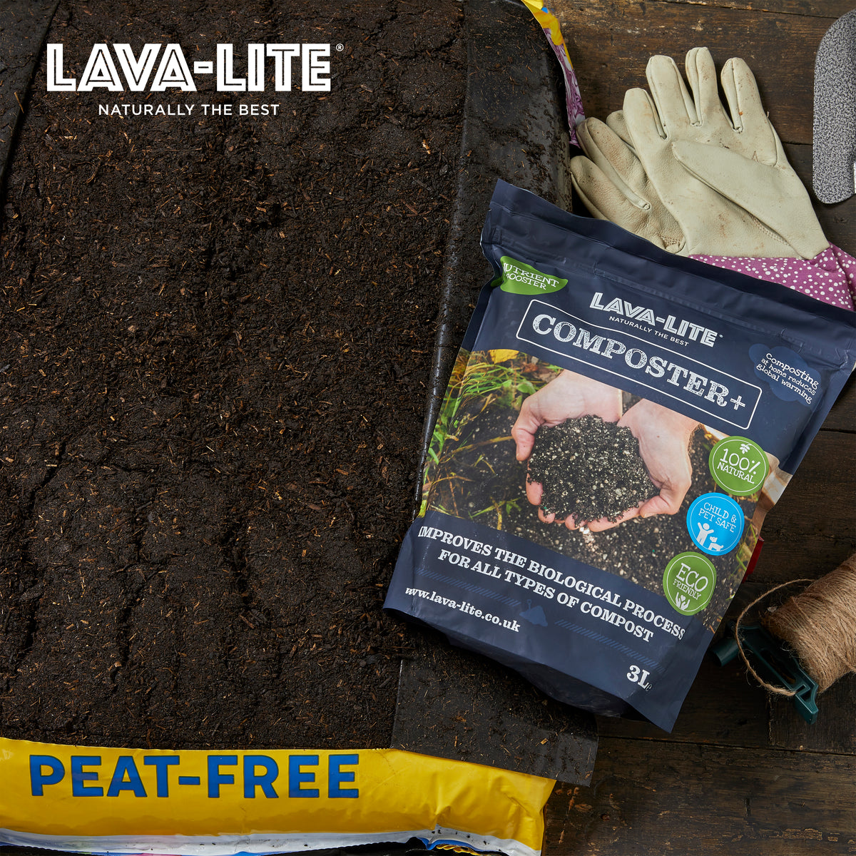 LAVA‑LITE COMPOSTER+ Natural Compost Conditioner (Dark Blue one) LAVA-LITE