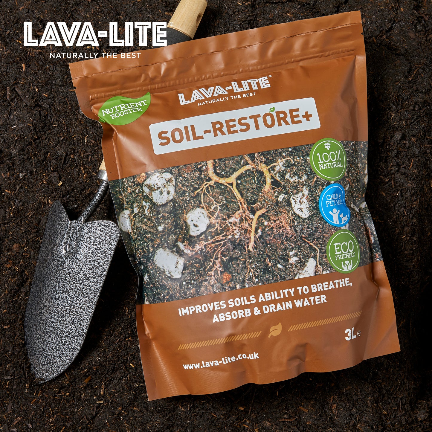 LAVA‑LITE SOIL‑RESTORE+ Natural Volcanic Soil Conditioner (The Brown One)