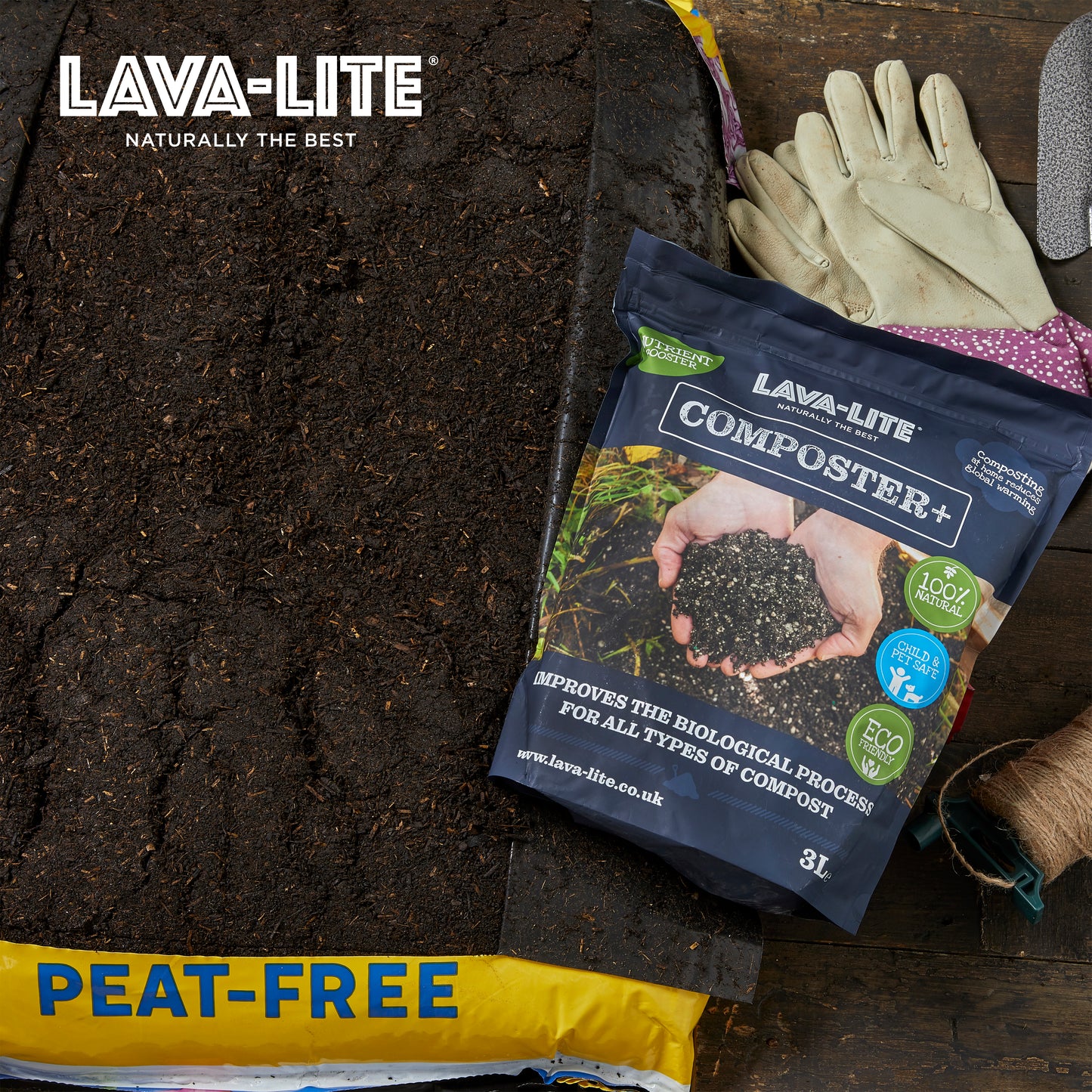 LAVA‑LITE COMPOSTER+  Natural Compost Conditioner (Dark Blue one)